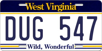 WV license plate DUG547