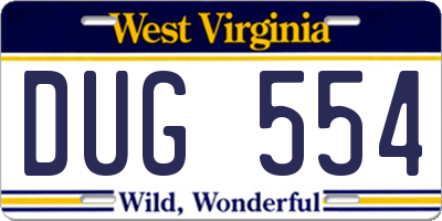 WV license plate DUG554