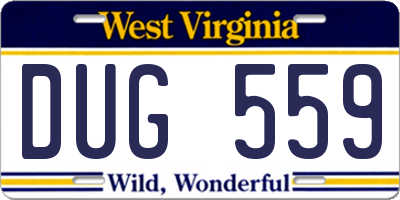 WV license plate DUG559