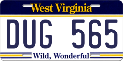 WV license plate DUG565