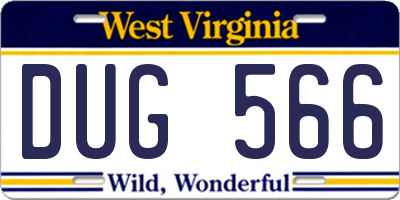 WV license plate DUG566