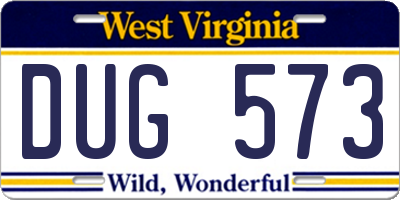 WV license plate DUG573