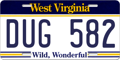 WV license plate DUG582