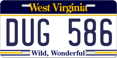 WV license plate DUG586
