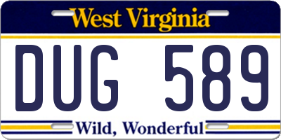 WV license plate DUG589