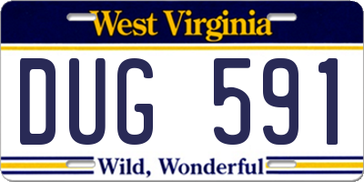 WV license plate DUG591
