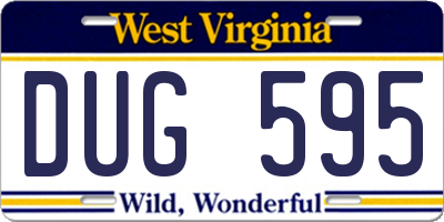 WV license plate DUG595