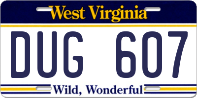 WV license plate DUG607