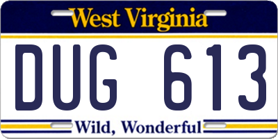 WV license plate DUG613