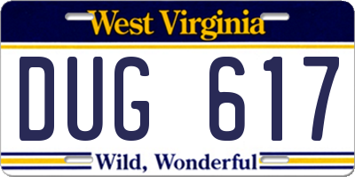 WV license plate DUG617