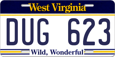 WV license plate DUG623