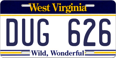 WV license plate DUG626