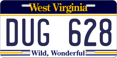 WV license plate DUG628