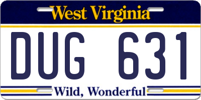 WV license plate DUG631