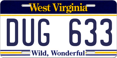WV license plate DUG633
