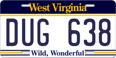 WV license plate DUG638