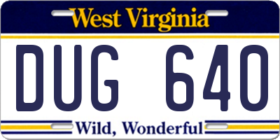 WV license plate DUG640