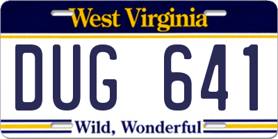 WV license plate DUG641