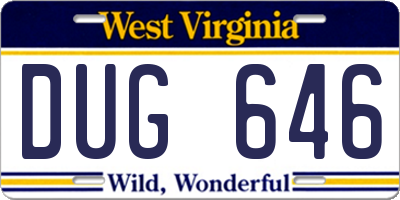 WV license plate DUG646