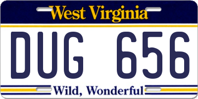 WV license plate DUG656