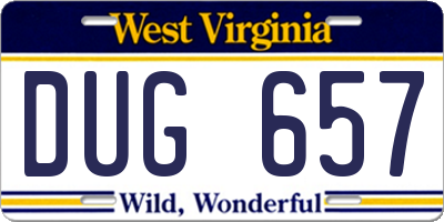 WV license plate DUG657
