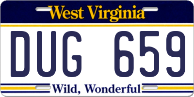 WV license plate DUG659