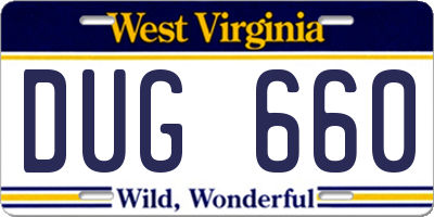 WV license plate DUG660