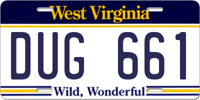 WV license plate DUG661