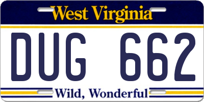 WV license plate DUG662