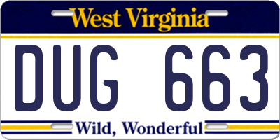 WV license plate DUG663