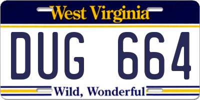 WV license plate DUG664