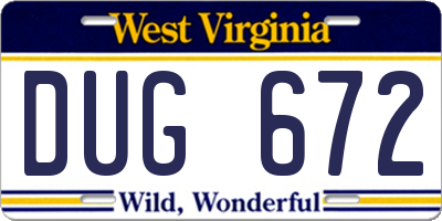 WV license plate DUG672
