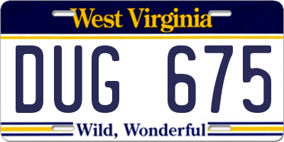 WV license plate DUG675