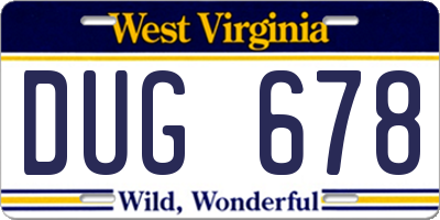 WV license plate DUG678
