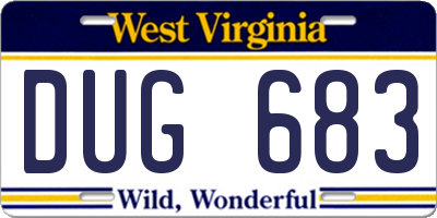 WV license plate DUG683