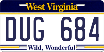 WV license plate DUG684