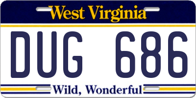 WV license plate DUG686