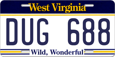WV license plate DUG688