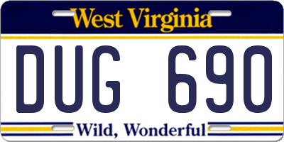 WV license plate DUG690