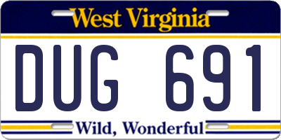 WV license plate DUG691