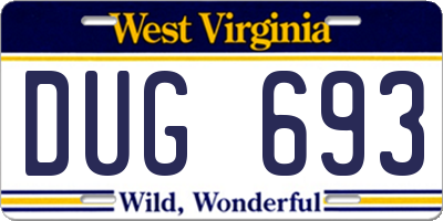 WV license plate DUG693