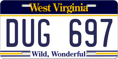 WV license plate DUG697