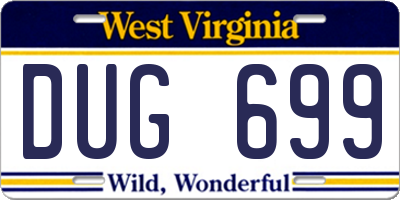 WV license plate DUG699