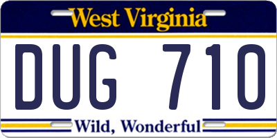 WV license plate DUG710