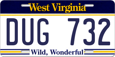 WV license plate DUG732