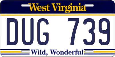 WV license plate DUG739
