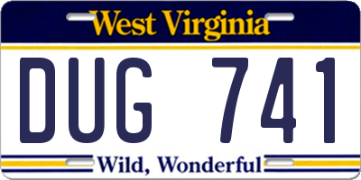 WV license plate DUG741