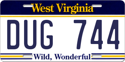 WV license plate DUG744
