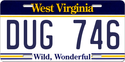 WV license plate DUG746