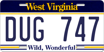 WV license plate DUG747